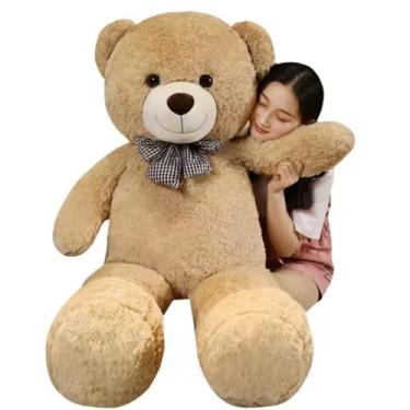 Imagem de Urso de Pelúcia Gigante Rosa 1m – Macio, Fofo e Perfeito para Presentes e Decoração Infantil (Bege)