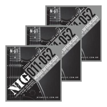 Imagem de Kit 3 Encordoamentos Guitarra NIG .011/052 N-61