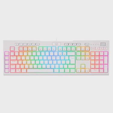 Imagem de Teclado mecanico USB gamer brahma pro rgb switch blue redragon K586W-RGB-PRO branco