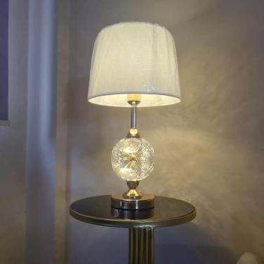 Imagem de Abajur Luminária Quarto Sala Rosé Gold Globo Moderno 54X30