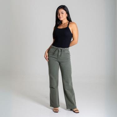 Imagem de Calça Feminina Sarja Sawary Wide Leg