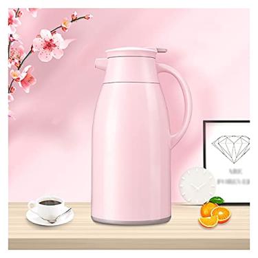 Imagem de Pote de grande capacidade com isolamento térmico, aquecedor, garrafa, café, chá, frascos a vácuo, forro de vidro, pote de isolamento (cor: azul 1,6 l) (rosa 1,6 l)