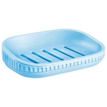 Imagem de Saboneteira De Pia Para Banheiro Porta Sabonete Com Escorredor (Azul Bebê)