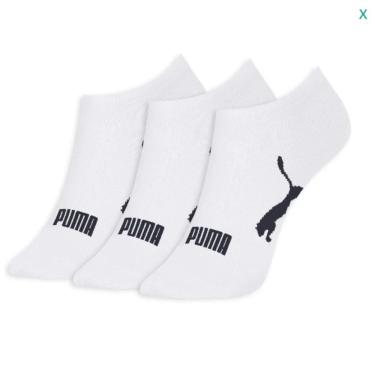 Imagem de Kit Meia Fem Sapatilha Puma 4755.001.5.998 com 3 brancas