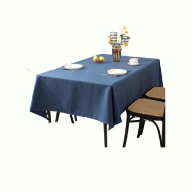 Imagem de Toalha de Mesa Retangular Oxford, 220x140 cm, Azul, Lisa, para 4 Lugares, Resistente