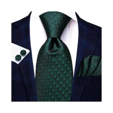 Imagem de Gravata De Seda Verde Borgonha Para Homens Elegante Noivo Gravata De C