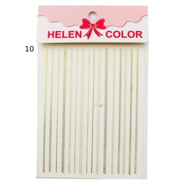Imagem de Película metalizada helen color modelo 10 adesivo de unhas