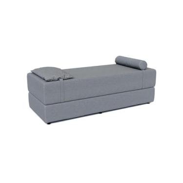 Imagem de Sofá-Cama Casal 3 Lugares Cecília Linho Cinza - Mobly