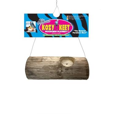 Imagem de Wesco Ninho de periquito holístico Pet Kozy Keet Woodchew Playnest