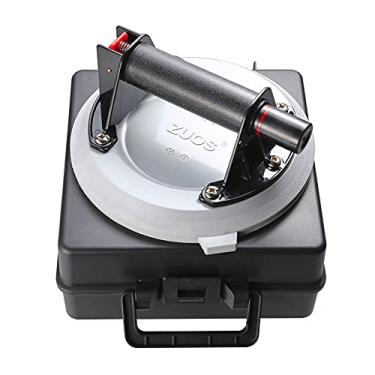Imagem de ZUOS Ventosa de vidro de 20 cm, levantador de vidro portátil resistente, levantador de vácuo industrial com alça para elevação de granito e substituição de janela, capacidade de carga de 88 kg / estojo de transporte (ventosa cinza)