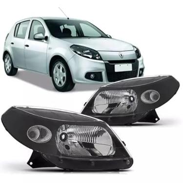 Imagem de Farol Sandero 2008/2011 Máscara Negra Skywind (Lado Direito)
