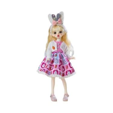Imagem de Conjunto De Roupas De Boneca Bjd De 30cm, Vestido De Menina, Maquiagem