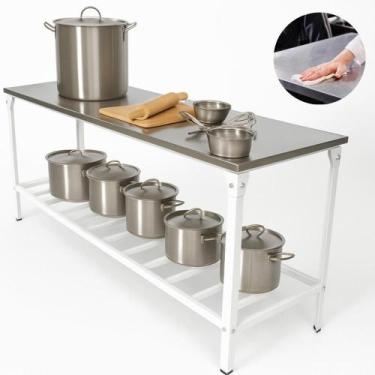 Imagem de Mesa De Serviço Inox Linha Leve 190x55 Prateleira Manipulação- Innal