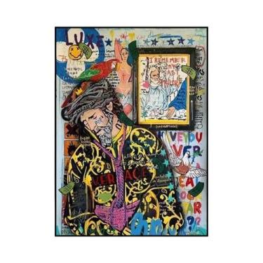 Imagem de Nordic Banksy Graffiti Estilo Pintura Em Tela Arte De Parede Poster Mo