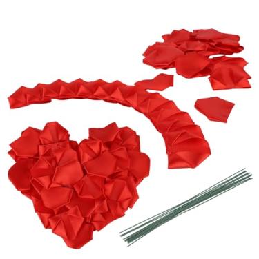 Imagem de lasuroa 143 Peças Pétalas Rosa em Fita Cetim Pré-Fabricadas, Eternas Artificiais Pétalas Rosa Semi-Acabadas Feitas à Mão Sempre Pétala Flor Vermelha para Casamentos Aniversários Datas Comemorativas
