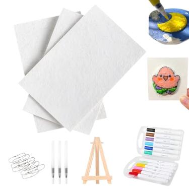 Imagem de Tinta mágica inchada, kit de pintura de textura de espuma mágica, esponja de lona de desenho 3D, kit de arte de pintura inchada, pintura de bolhas DIY e suprimentos de artesanato