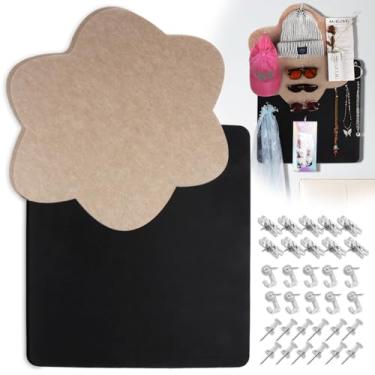 Imagem de Quadro de avisos de feltro DIY – Painel de parede autoadesivo de 80 x 56 cm com 40 pinos, placa de feltro absorvente de som para fotos, notas, acessórios – para casa, escritório, decoração de sala de