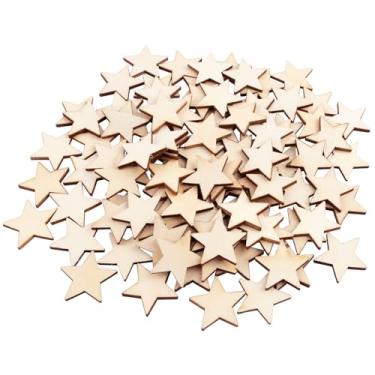 Imagem de AUEAR Pacote Com 300 Peças De Recortes Estrelas Madeira Inacabadas 2" Para Decoração Casamento Natal