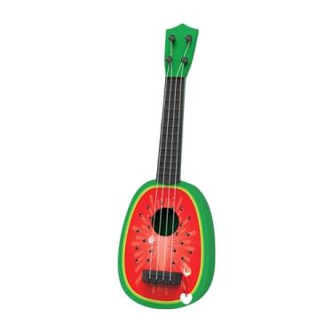 Imagem de YIJU Ukulele infantil, instrumento musical de brinquedo que melhora as habilidades auditivas, brinquedo educacional de aprendizagem, guitarra pequena para, Melancia