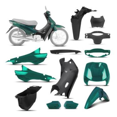 Imagem de Kit Peças Plásticas Biz 100 1998 À 2005 - PRO TORK, VERDE RIVIERA 2000