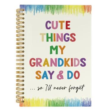 Imagem de ANIANG Caderno espiral para avós, presente de netos, diário de avós, livro de memória, 164 páginas, pautado na faculdade, coisas que meus netos dizem, para escritório, material escolar
