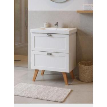 Imagem de Gabinete para Banheiro com Cuba 60cm Retro Mdf Milano - On Móveis, Bra