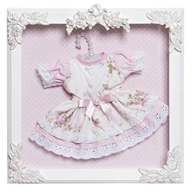 Imagem de Potinho de Mel Quadro Com Acrílico Menina Vestido No Cabide Quarto Bebê Infantil Menina