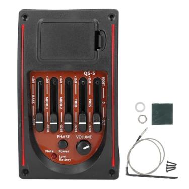 Imagem de Voltadora de guitarra acústica profissional Preampa 5 Banda EQ Tuner AMP com interruptor de fase e controle de volume para guitarristas e músicos metal e construção plástica