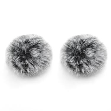Imagem de JCMOYUTY Para-brisas para Hollyland Lark A1 Mini Microfone Sem Fio Deadcat Capa Peluda, Pacote com 2 Acessórios de Filtro Pop Cinza
