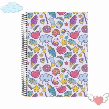 Imagem de Caderno universitário feminino espiral 80 folhas Bom D+ - Animativa