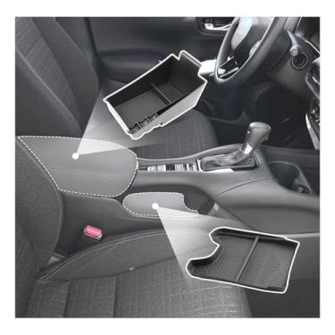 Imagem de SXCY [Bandeja de 2 peças para Honda HRV HR-V 2026 Organizador de console central para acessórios Honda HRV 2023 2024 2025 2026 [bandeja de apoio de braço + bandeja embaixo do console] 2023 2024 2025