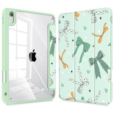 Imagem de Tuiklol Capa para iPad (chip A16) 11ª geração 27.9 cm/iPad 10ª geração 27.7 cm 2022 2022, Buit in Pencil Holder com capa traseira transparente, suporte de três dobras, despertar/hibernar