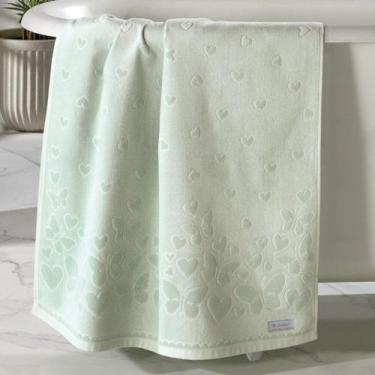 Imagem de Toalha de Banho Velour Jacquard Döhler Romance Aveludada Verde - Dohle