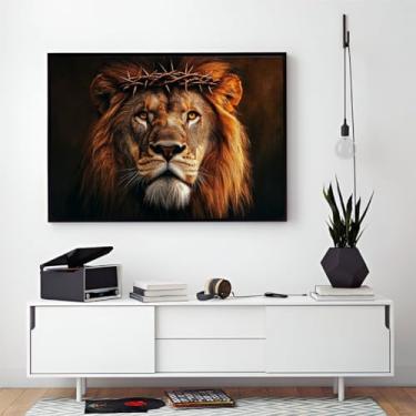 Imagem de Quadro Decorativo Grande Leão De Judá Jesus Sala Hall 100x70