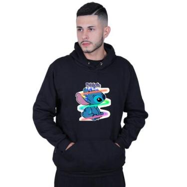Imagem de Moletom Unissex Canguru Lilo Stitch Custom - Lafre, Preto, P