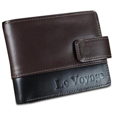 Imagem de Carteira Masculina De Couro Antifurto Proteção RFID RG CNH - Le Voyage
