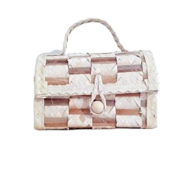 Imagem de Bolsa Infantil de Palha Natural Trançada com Alça, Design Artesanal