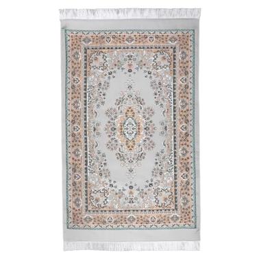 Imagem de Lenmipot Tapete de oração muçulmana Eid Islâmico Tapete macio Namaz Cobertor Portátil Tapete Ramadã Fino Cobertor de Oração Musilm - Verde 1 peça