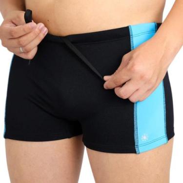 Imagem de Sunga Boxer Bicolor Praia E Piscina - Suport Fitness, Preto, Verde, P,