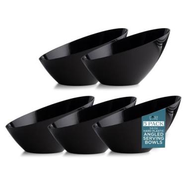 Imagem de Taças de servir Posh Setting Black Plastic 1600 ml, pacote com 5