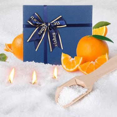Imagem de MTLEE Kit de velas de areia perfumadas de cera de areia de 1 kg com caixa de presente 50 pavios recarregáveis, conjunto de presente de cera branca com contas para amigas, mães, amantes, mulheres