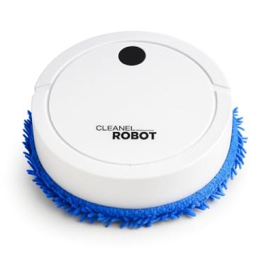 Imagem de Robô de Limpeza Úmida e Seca Inteligente Doméstico Passa Pano e Varre Para Casa e Apartamento Mop Automático Branco e Preto - VOLT3M
