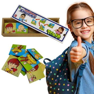 Imagem de Sequências Lógicas Tempo Brinquedo Educativo em Madeira - Simque