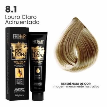 Imagem de Coloração Profissional 60g Pro Color - PROHAIR, 8.1 Louro Claro Acinze