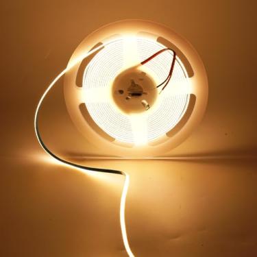 Imagem de Fita LED COB de 3 mm, 24V branco quente 3000K RA > 90 alto CRI LEDTape Light, 16,4FT 2000LEDs IP30 COB LED para decoração de sala de cozinha de casa interna (branco quente 3000K, 24V-3MM)