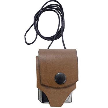 Imagem de Estojo para isqueiro Zippo de couro genuíno resistente e acessórios de bolsa feitos à mão da Ebsem (cordão de pescoço, marrom vintage)