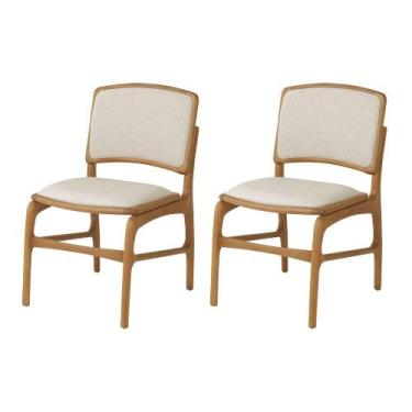 Imagem de Jogo 2 Cadeiras para Jantar Florença Madeira Jequitibá Natural Encosto