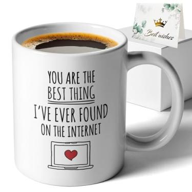 Imagem de XKZGSZB You're The Best Thing I've Found On The Internet, Caneca de café de cerâmica engraçada com impressão dupla face para escritório, casa, presentes para marido, esposa, namorado, namorada
