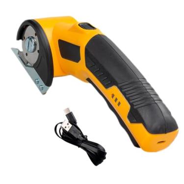 Imagem de Cortador de Tecido Rotativo Elétrico, Amarelo e Preto, Lâmina Circular de 10 Faces, Carregamento USB Type-C, para Costura Profissional, Com Bateria Longa Duração, Tesoura Para Corte de Tecido