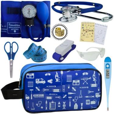 Imagem de Kit Academico Enfermagem Premium Preto Completo - Love Saude, AZUL EST